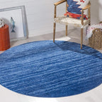 SAFAVIEH Adirondack Collection Area Rug - 6' Round, Ivory & Silver, Modern Ombre Design, Non Shedding & Easy to Clean, Ideal for Living Room, Bedroom, Office, Dining Space (ADR113B)
