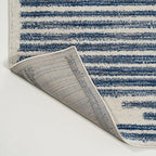 JONATHAN Y Khalil Modern Berber Stripe Cream/Navy Indoor Area Rug, 5x8, Contemporary, Bohemian, Easy-Cleaning for Living Room, Bedroom, Kitchen, Pet Friendly, Non-Shedding (MOH207E-5)