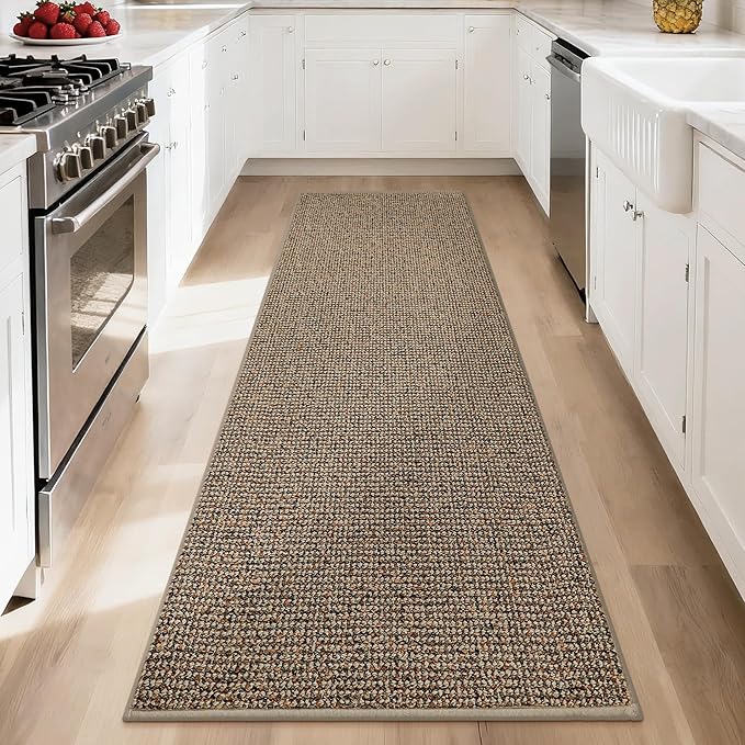 BEQHAUSE Hallway Runner Rugs 2.6x8, Hallway Rug Non-Slip Washable(Rolled-Up NO Creases), Runner Rug Absorbent Stain Resistant Hall Rug Carpet Runner, Entryway Rugs Floor Mat Laundry Room Rugs, Taupe