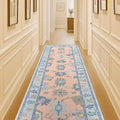 Fame Living Modern Oushak Runner Rug, Runners, Vintage, Turkish, Eclectic, Floral, Pastel, Washable, Long Runner Rugs for Hallway, Kitchen, Living Room, Bedroom, Kitchen, Bathroom, 2'5"x13'