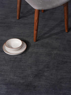 Hand Knotted Loom Wool ECO-Friendly Area Rugs - 10'x10', Square, Charcoal Color, Solid Plain Design, High Pile Handmade Anti Skid Area Rugs for Living Room, Bed Room (L00111)