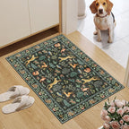 DUKINO 2x3 Rug, Washable Animal Rugs for Entryway, Non Slip Indoor Door Mat, Soft Low Pile Small Area Carpet for Entrance, Bedroom, Kitchen, Laundry, Bathroom, Black