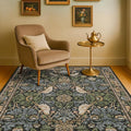 Washable 4x6 Area Rug for Living Room - Moody Accent Rug for Kitchen, Office, Large Entryway, Rustic Botanical Decor, Non-Slip Low Pile Ultra Soft Carpet