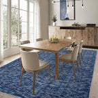RUGSREAL Solid Rug 4x6 Small Bedroom Rug Machine Washable Area Rug Soft Low-Pile Modern Contemporary Dining Room Area Rug Non-Slip Throw Indoor Carpet for Living Room Bedroom Kids Room, 4' x 6' Blue