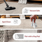 Nuloom Penelope Light Grey/Ivory, 2'6" x 8', Hand-Braided, Wool & Cotton, Soft and Textured, High Traffic, Stain Resistant, Easy Clean, Durable Runner for Bedroom, Living Room, Dining, Entryway