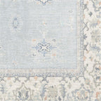 RUGGABLE Washable Vintage Area Rug – Verena Soft Blue 9x12, Stain-Resistant, Non-Slip – Large Machine Washable Rugs for Living Room, Bedroom, Hallway, Entryway & Office–with Cushioned Pad