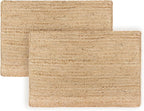REDEARTH · Rectangular Area Rug - 2'x3' Braided Natural Jute - Artisan Made Boho Jute Rugs for Bedroom - Kitchen - Living Room - Farmhouse - Aesthetic Home Decor- Handmade Vintage Décor, Set of 2
