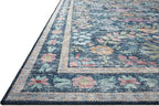 Loloi Rifle Paper Co. Maison Collection MAO-06 Blue/Multi 3'-0" x 3'-0" Round, .19" Pile Height, Accent Rug