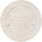 Unique Loom Isabella Collection Area Rug - Adjani (7' 10" Round, White/ Blue)