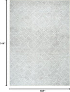 Bloom Rugs Washable Non-Slip 9' x 12' Rug - Gray/Pebble Striped Area Rug for Living Room, Bedroom, Dining Room, and Kitchen - Exact Size: 9' x 12'
