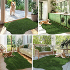Large Dog Door Mat for Muddy Paws, 24x59 Absorbent Dirt Trapper Long Door Mat, Non-Slip Washable Mud Mat for Dogs, Polyester Microfiber Soft Pet Rug for Entryway, Mud Dog Paws, Patio (Forest Green)