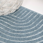 JONATHAN Y Hallie High-Low Curve Dark Blue/Cream 8x10 Indoor/Outdoor Area Rug, Minimalist Geometric, Pet Friendly, for Patio, Backyard, Living Room, Bedroom, Office, Hose-Washable (SCN100C-8)