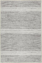 Dash & Albert Malta Blue Machine Washable Rug, 7.5 X 9.5 Feet, Grey Stripe Pattern