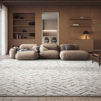 SAFAVIEH Adirondack Collection Area Rug - 8' Square, Ivory & Charcoal, Chevron Design, Non-Shedding & Easy Care, Ideal for High Traffic Areas in Living Room, Bedroom (ADR104N)