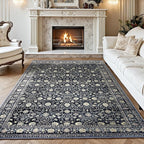 Area Rug 5x7,Boho Vintage Oriental Washable Rugs,Collapsible Area Rug for Bedroom, Entryway, Kitchen, Bathroom
