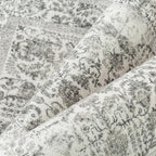 Black Area Rug 6x9 Machine Washable Vintage Living Room Distressed Non Slip Carpet Traditional Indoor Bedroom Retro Floral Accent Throw Large Rug for Office Kitchen Dining Room