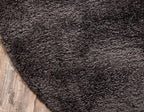 Unique Loom Solo Collection Area Rug - Calabasas (7' 10" Round, Charcoal/ Black)