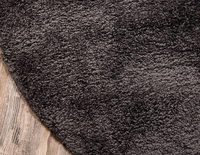 Unique Loom Solo Collection Area Rug - Calabasas (7' 10" Round, Charcoal/ Black)