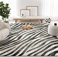 Abani Terra Area Rug for Living Room, Bedroom - Zebra Pattern - Black Cream - 2' x 3' - Durable & Easy to Clean
