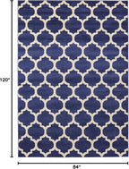 Rugs.com Lattice Collection Rug – 7' x 10' Dark Blue Medium Rug Perfect for Bedrooms, Dining Rooms, Living Rooms