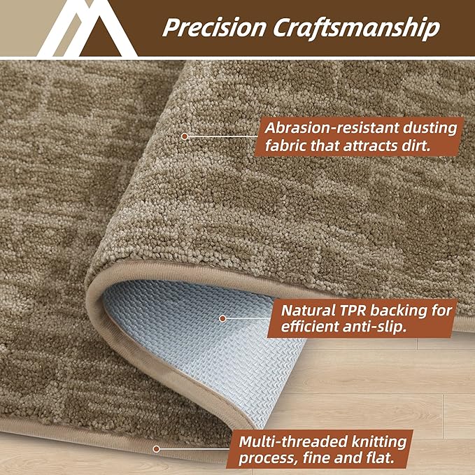 COSY HOMEER-Door-Mat Dirt Trapper Entryway Rugs 24"x36" Non Slip Washable Entrance Mats Absorbent Welcome Mat Low Profile Dog Door Mats for Front Back Doomats and Wet Shoes,Taupe