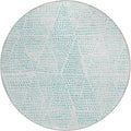 Addison Rugs Chantille ACN591 Aqua 8' x 8' Indoor Outdoor Round Rug, Easy Clean, Machine Washable, Non Shedding, Bedroom, Living Room, Dining Room, Kitchen, Patio Rug