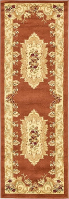 Unique Loom Versailles Collection Traditional Classic Floral Motif Area Rug (2' 2 x 6' 0 Runner, Terracotta/ Ivory)