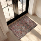 Kuden 2x3 Small Rug, Machine Washable, Non-Slip Backing, Vintage Style, Soft, Low Pile, Area Rugs for Entryway Kitchen Indoor Entrance