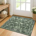 KILOCOCO Moroccan Small Area Rug 2x3 Entryway Rugs Printed Vintage Floral Washable Rug Non-Slip Kitchen Rug Indoor Door Mat, Accent Throw Small Rugs for Laundry Room Bedroom Entrance, Green