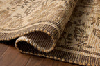 Loloi Chris Loves Julia Rue Collection RUE-03 Bark/Mocha 3'-6" x 5'-6" Accent Rug Jute Neutral Floral Living Room Bedroom Rug
