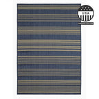 FH Home Outdoor Rug - Waterproof Easy to Clean Stain Resistant - Patio Indoor Outdoor Porch Deck Balcony Entryway - Striped Coastal - Newport - Blue - 5ft 2in x 7ft 6in