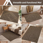 COSY HOMEER Door Mat 32”x48”,Absorbent Dirt Trapper Entryway Rugs,Non-Slip Welcome Mat,Washable Entry Rugs,Low Pile Doormat for Front Back Door,Wet Shoes & Paws,Brown