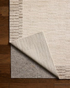 Loloi Chris Loves Julia Calvin Collection CLV-04 Ivory/Pebble 6'-3" x 9'-6" Area Rug Checkered Neutral Soft Living Room Bedroom Carpet