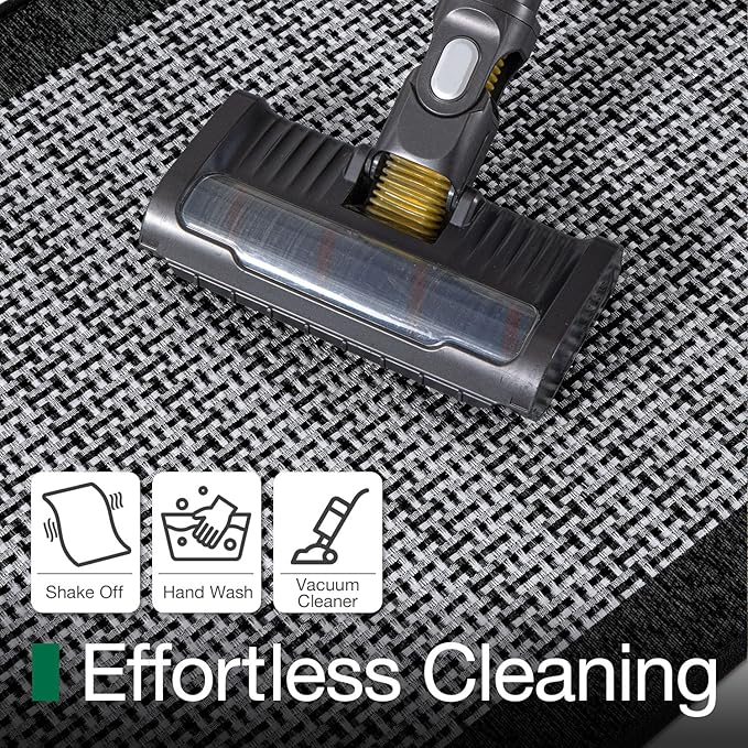 LUMI Inside Door Mat for Entry 32"x47", Absorbent, Dirt Trapper, Low Profile Thin, Non Slip Mats with Rubber Backing, Ideal for Indoor, High Traffic, Garage, Entrance, Classic Black