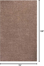 Eyely UES100J-6 Supersoft Haze Solid Low-Pile Indoor Area Rug, Coastal, Bohemian, Minimalist, Classic, Casual for Bedroom,Kitchen,Living Room,Non Shedding,Easy-Washing, Brown, 6 X 9