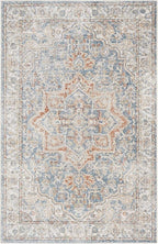 Nourison Home Astra Machine Washable Denim Multicolor 4' x 6' Area Rug - Easy Clean, Non Shedding, Bed Room, Living Room, Dining Room, Kitchen (4' x 6')