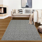 RUGSREAL 8x10 Washable Rug for Living Room Non-Slip Modern Abstract Area Rug Stain Resistant Large Bedroom Rug Contemporary Accent Throw Floor Carpet Solid Rug for Dining Room Home Decor, Grey