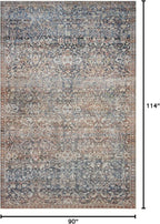 Loloi Chris Loves Julia Jules Collection JUL-06 Denim/Spice 7'-6'' x 9'-6'', .13" Pile Height, Area Rug