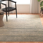 SAFAVIEH Adirondack Collection Area Rug - 5' Square, Slate & Cream, Modern Ombre Design, Non Shedding & Easy to Clean, Ideal for Living Room, Bedroom, Office, Dining Space (ADR113T)