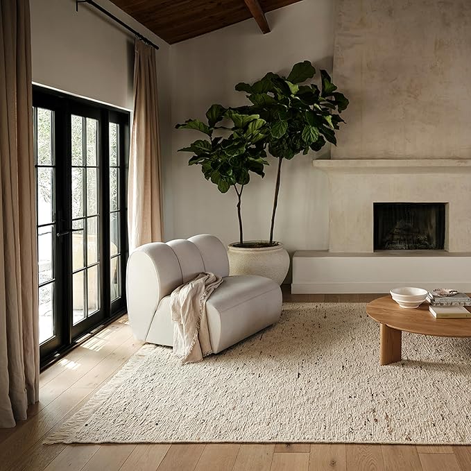 Rugs USA Juju Ivory/Grey, 8'6" x 11'6", Handmade, Diamond Trellis, Wool, Soft and Cozy, High Traffic, Stain Resistant, Easy Clean, Durable Area Rug for Bedroom, Living Room, Dining, Foyer, Entryway