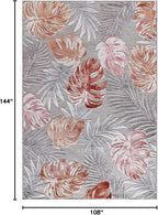CAMILSON Indoor Outdoor Rug, Mult 9’x12’ Leaf Tropical Botanical Area Rugs for Indoor and Outdoor patios, Easy-Cleaning Non-Shedding Living Room, Garden and Kitchen Washable Outside Carpet (9x12)