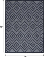 Nourison Home Versatile Navy Blue 4' x 6' Area Rug - Easy Clean, Non Shedding, Bed Room, Living Room, Dining Room, Kitchen (4' x 6')