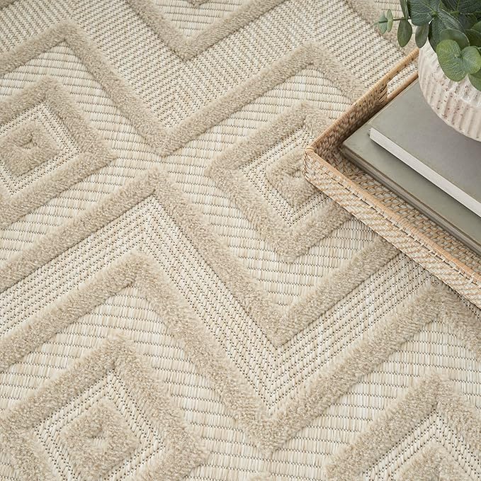 Nourison Home Versatile Cream 5' x 7' Area Rug - Easy Clean, Non Shedding, Bed Room, Living Room, Dining Room, Kitchen (5' x 7')