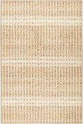 Dash and Albert Arbor Machine Washable Area Rug - 6' x 9' Neutral Stripe Washable Accent Rug Stain-Resistant, Anti-Slip, High Traffic Kitchen, Hallway, Mudroom