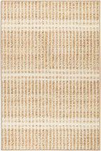 Dash and Albert Arbor Machine Washable Area Rug - 6' x 9' Neutral Stripe Washable Accent Rug Stain-Resistant, Anti-Slip, High Traffic Kitchen, Hallway, Mudroom