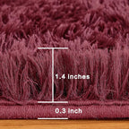 Andency 6x9 Area Rugs Burgundy,Large Shag Fluffy Soft Shaggy Rugs for Living Room Bedroom, Non-Slip Thick Plush Carpet for Kids Girls and Boys, Dorm Nursery Home Decor Aesthetic