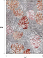 CAMILSON Indoor Outdoor Rug, Multi 7’10”x10’ Leaf Tropical Botanical Area Rugs for Indoor and Outdoor patios, Easy-Cleaning Non-Shedding Living Room, Garden and Kitchen Washable Outside Carpet (8x10)