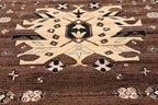 Unique Loom Taftan Collection Border Geometric Tribal Inspired Design Area Rug (8' 0 x 8' 0 Square, Brown/ Tan)