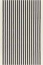 KOZYFLY Black and Beige Striped Rug 4x6 Ft Area Rug Washable Indoor Outdoor Rug Cotton Door Mat for Double Front Door Entryway Patio Porch Living Room Carpet