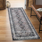 Keen Home Design 2x7 Rug - Machine Washable Runner Rug with Non-Slip Backing, Ideal for Hallway, Entryway, Kitchen, Laundry Room - Vintage, Easy Clean, Durable, Low Pile Rug - (2'6" x 7')